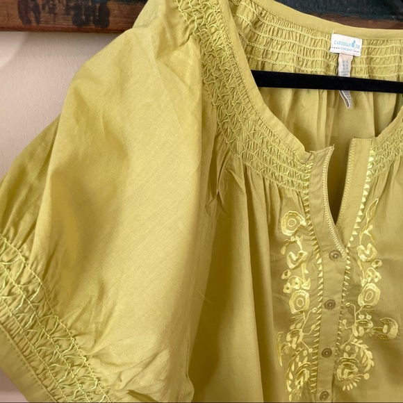 2/$25 Caribbean Joe Peasant Blouse Size XL - Picture 10 of 14